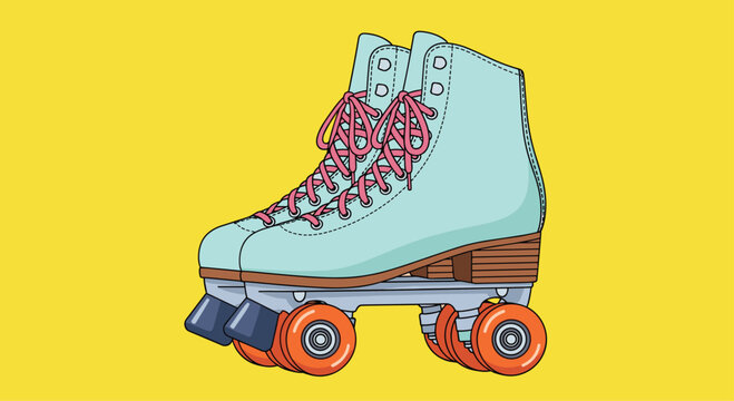 Retro vibes with stylish roller skates ready for a fun adventure, perfect for nostalgia designs or promoting active lifestyles