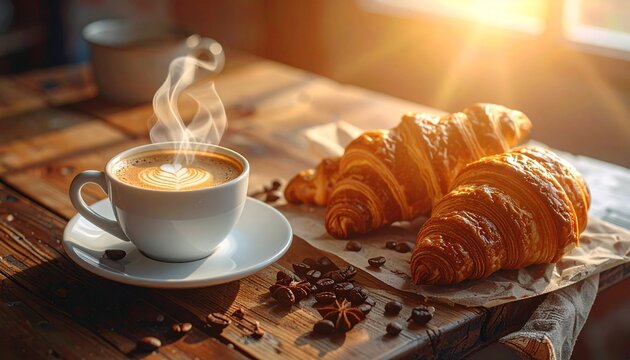 croissant and coffee