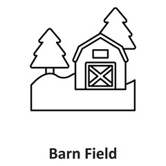 Barn Field Vector icon which can easily modify or edit