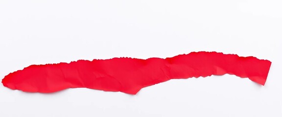 Jagged, crimson paper tear with uneven edges, isolated on white  High-resolution texture,  edge,  texture