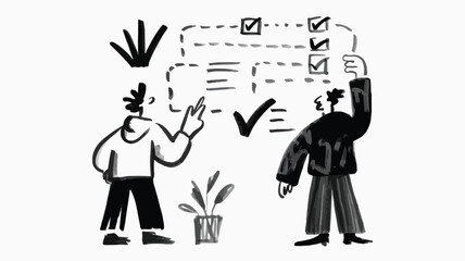 A strategic planner is depicted in a comfortable home office environment utilizing modern technology and organizational tools to manage tasks and achieve goals