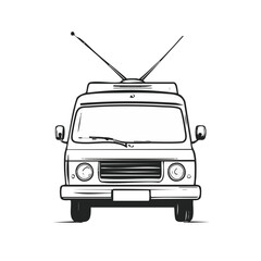 TV van with antenna
