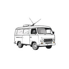 TV van with antenna