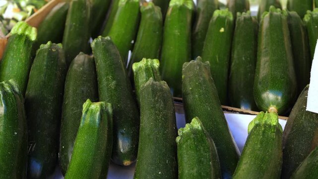 Fresh Zucchini at an Italian Fruit and Veg Market