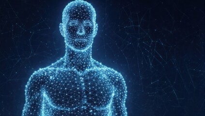 Futuristic Human Body Scan - Digital Representation of Health and Technology.