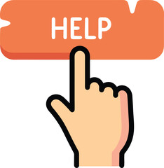 Help Button Hand Clicking Icon