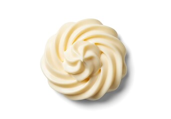 Close up of a single swirl cookie on a white background