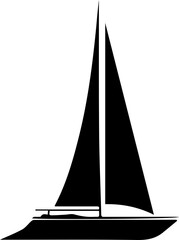 Ship Silhouette Simple Black Vector Illustration for Shipping and Travel Projects
