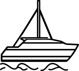 Ship Silhouette Simple Black Vector Illustration for Shipping and Travel Projects

