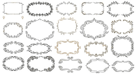 Elegant vintage frame collection perfect for invitations and creative designs, ornate borders ideal for wedding stationery with a touch of classic charm