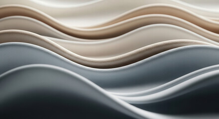 Obraz premium Close up of abstract cloth waves forming fluid shapes, soft lighting