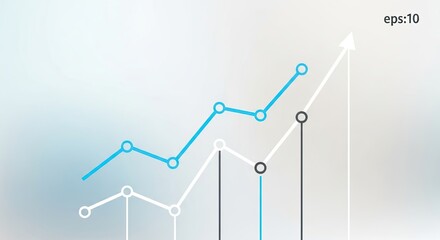 Fototapeta premium Visualize impressive business growth and financial success with this modern upward trending data chart, ideal for impactful presentations and reports.