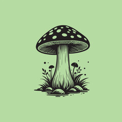Minimalist mushroom design vector illustration
