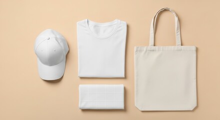 Blank white merchandise items for branding and promotion