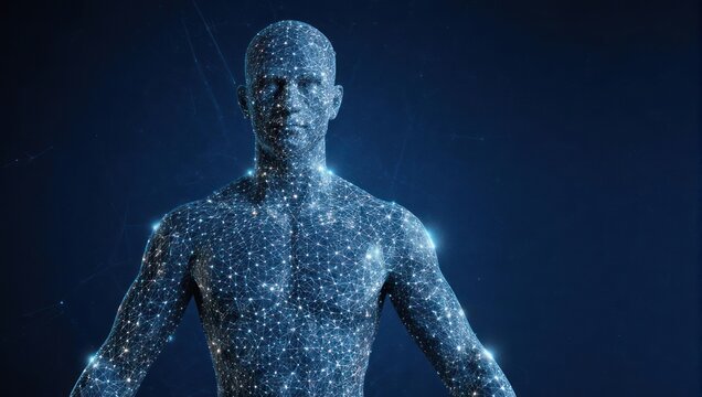 Digital Human - A Futuristic Representation of Artificial Intelligence and Technology. - Powered by Adobe