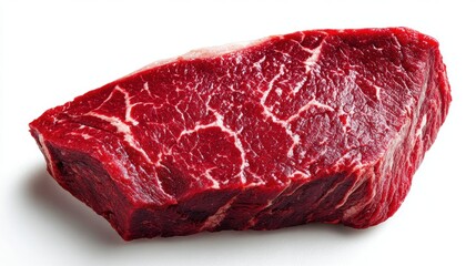 Obraz premium Fresh raw beef steak on a white background