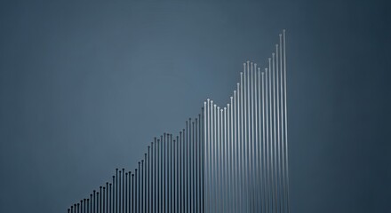 business graph on a blue background