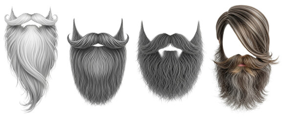set of men's beards and hairstyles.