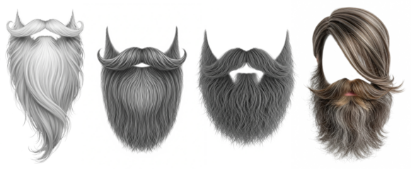 set of men's beards and hairstyles.
