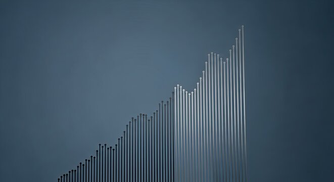 business graph on a blue background - Powered by Adobe