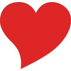 Bold Red Heart Shape Symbol Isolated on Transparent Background Simple Flat Design Graphic Element for Love and Romance Concepts Minimalist Digital Illustration