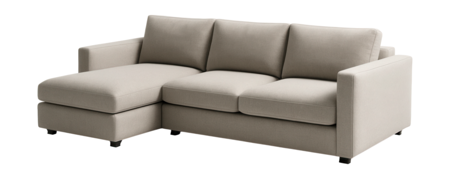 L-shaped modular sofa ideal for optimizing space in contemporary apartment living rooms. - Powered by Adobe