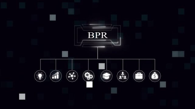 Business Process Reengineering concept. performance metrics and business insights from large data sets, network, business growth, Interface technology
