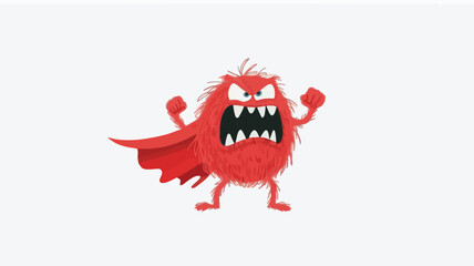 An adorable angry red monster character illustration wearing a tiny hat perfect for children s books games or playful branding designs