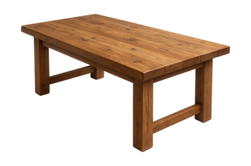 A rustic dining table crafted from reclaimed pine, perfect for a country cottage kitchen.