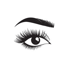 Hand drawn design of female eye with brows
