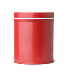 Blank red round tin container