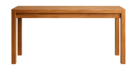 Natural-finish teakwood dining console table, perfect for a tropical-themed space.