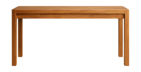 Natural-finish teakwood dining console table, perfect for a tropical-themed space.