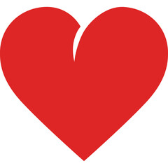 A Bright Red Heart Symbol With A Subtle Notch On The Top Curve Isolated On A Clean White Background Representing Love And Affection In A Simple Graphic Design