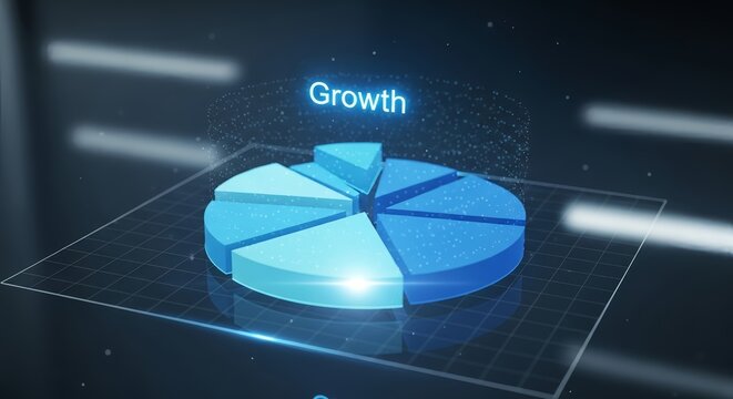 Visualize company growth with this dynamic pie chart graphic for business success