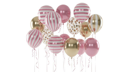 Year 2026 in stylish rose gold striped balloons, celebrating the upcoming new year and future planning