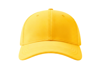 Yellow baseball cap isolated on transparent background