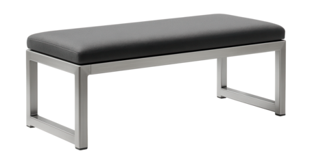 Water-resistant bench with a stylish aluminum frame, ideal for private outdoor patios.