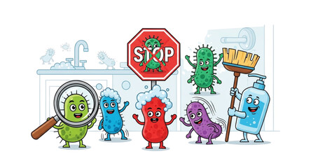 Illustration of stop microbes