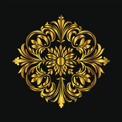 Luxury decorative vintage retro ornamental baroque shield logo icon

