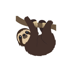 Obraz premium sloth animal cute emoji symbol sign icon vector illustration isolated flat