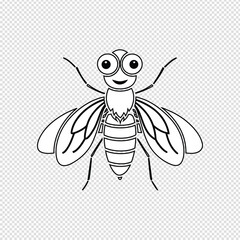 Charming cartoon fly character with large expressive eyes and a joyful smile perfect for playful designs and children s themes