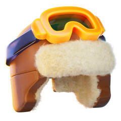 aviator hat 3d render icon, hat illustration