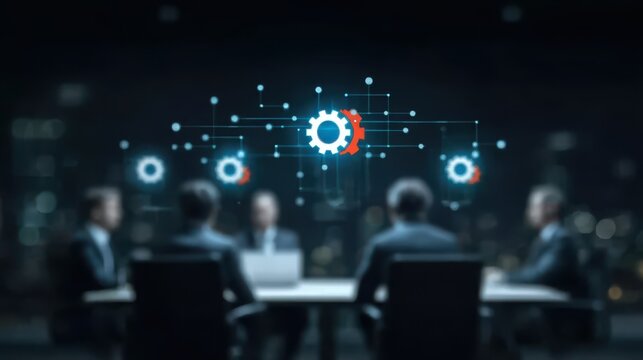 A strategic workspace where leadership drives a discussion integrating regulation partnership logistics networking and performance to build resilient progress