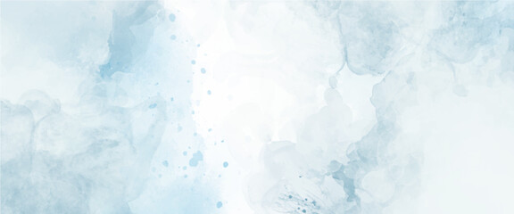 Abstract blue watercolor splash stroke background.