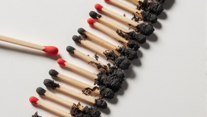 Burnt Matches - A Visual Metaphor for Burnout and Exhaustion.