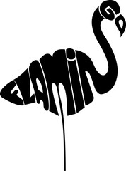 Flamingo Silhouette Typography Illustration  © caila
