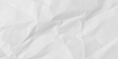 Crumpled white paper texture. Abstract light background with wrinkled cardboard texture. Vector illustration horizontal fold crumpled empty white paper template for posters and banners