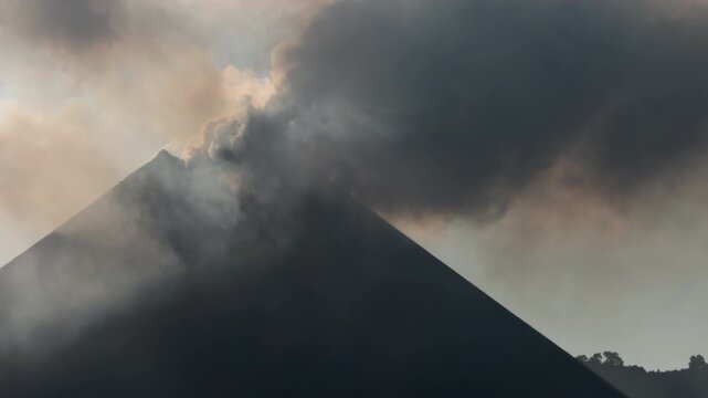 Barren Island Volcano Erupting at night