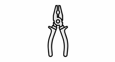 Simple black and white line art icon of combination pliers.